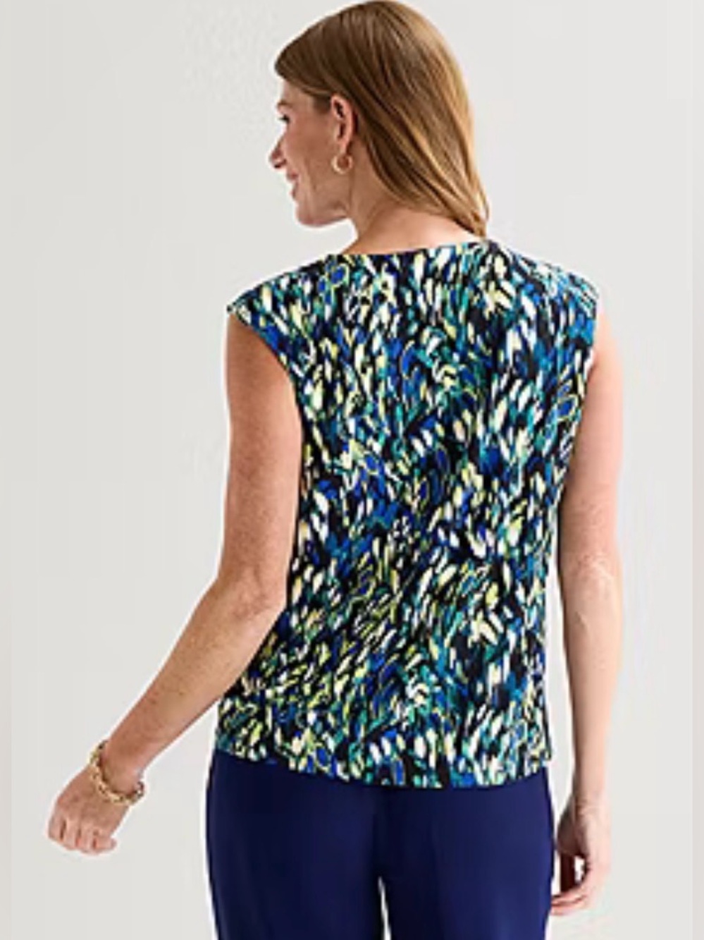 Black Label by Evan-Picone Womens Keyhole Neck Sleeveless Blouse
